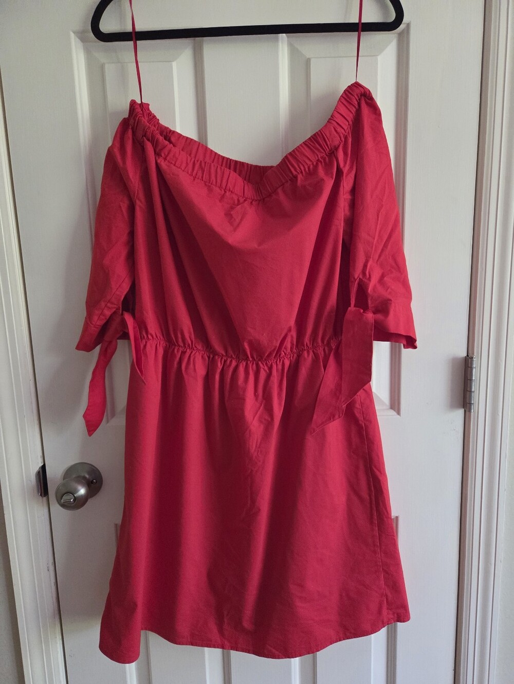 Off-Shoulder Red Summer Dress